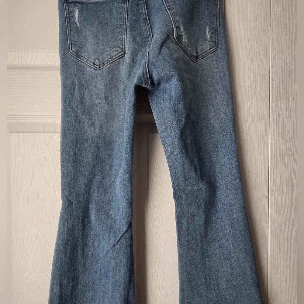 NWT Risen Raw Edge Waist W Frayed Hem Flare Jeans 27/5 - Picture 9 of 13
